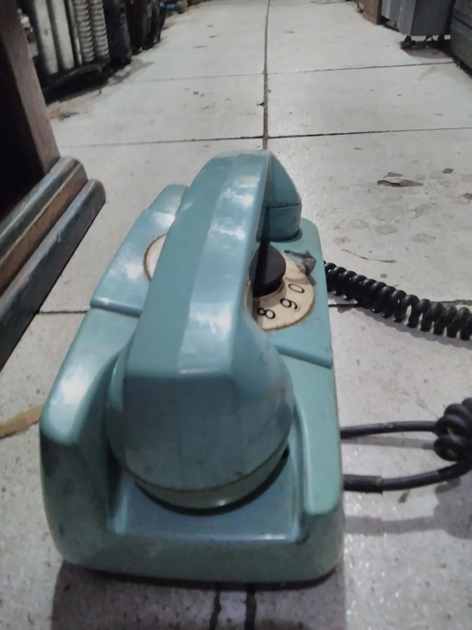 COLEÇÃO RARIDADES TELEFONE DE DISCO ANALÓGICO TELEBRÁS ANTIGO COR AZUL década de 70 - Foto 5