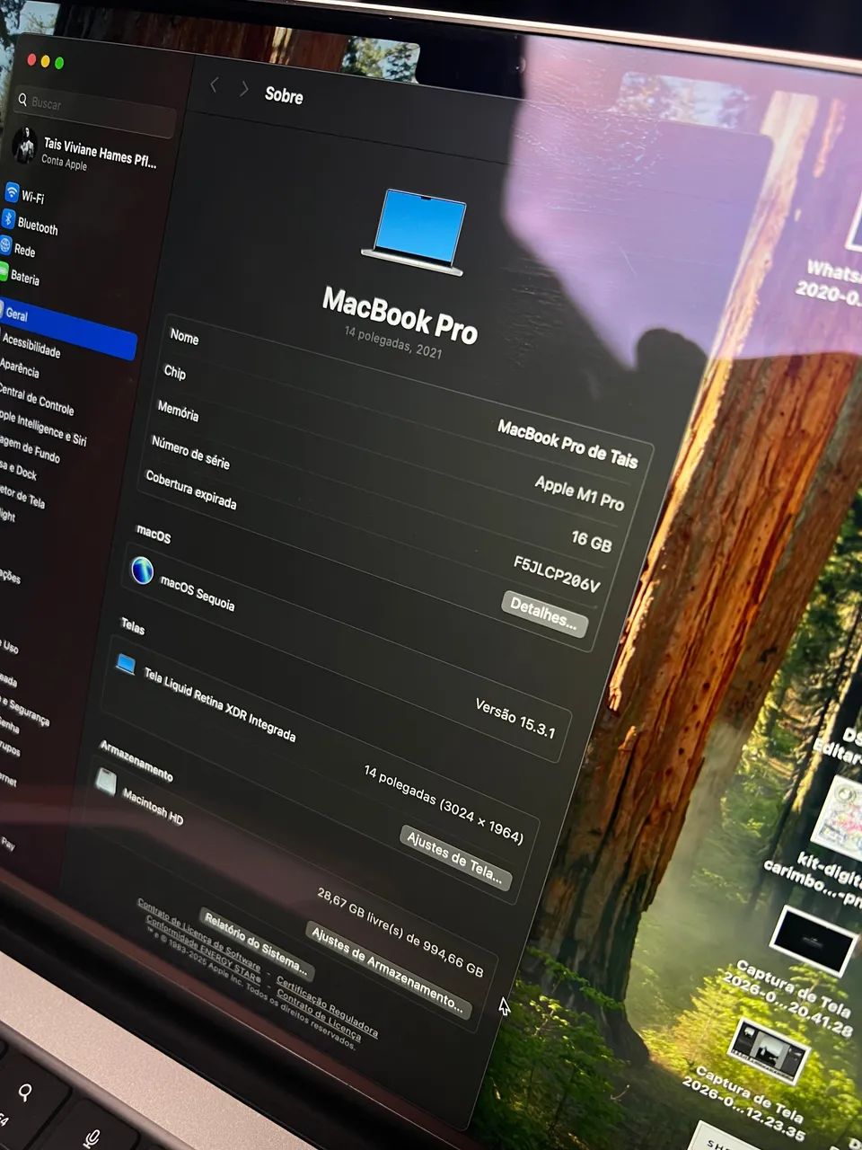 MacBook Pro M1 Pro 16GB 1TB 14インチ Laptop Apple Macbook Pro 2021 M1 Pro De 14 Polegadas 16 Gb D