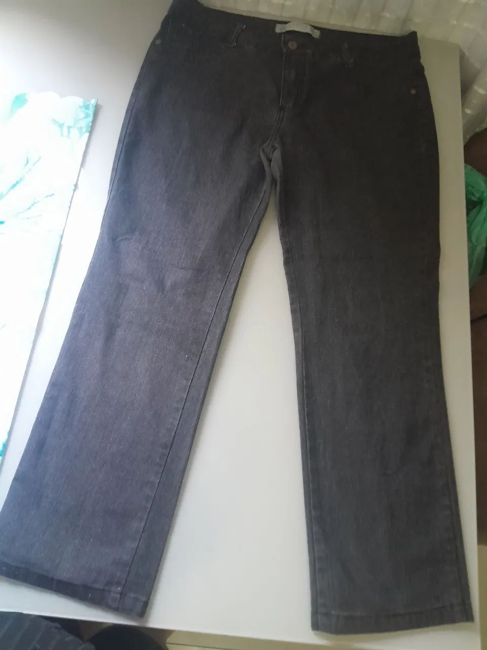 Calça Jeans Preta,Cintura baixa e reta  n°-46  - Foto 2