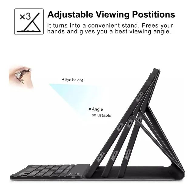 Capa + Teclado Bluetooth Iluminado RGB Case para Samsung Galaxy Tab A9+ Plus 11 Polegadas - Foto 2