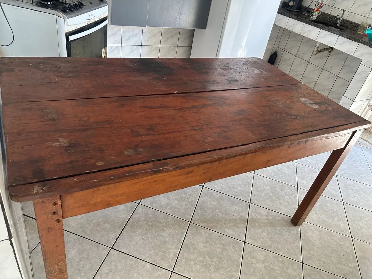 NESA DE MADEIRA  1.60x92  com  2  CADEIRAS 