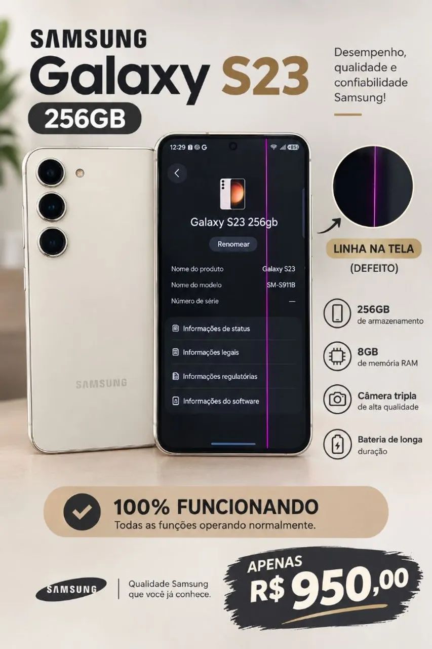 GALAXY S23 branco - 256gb