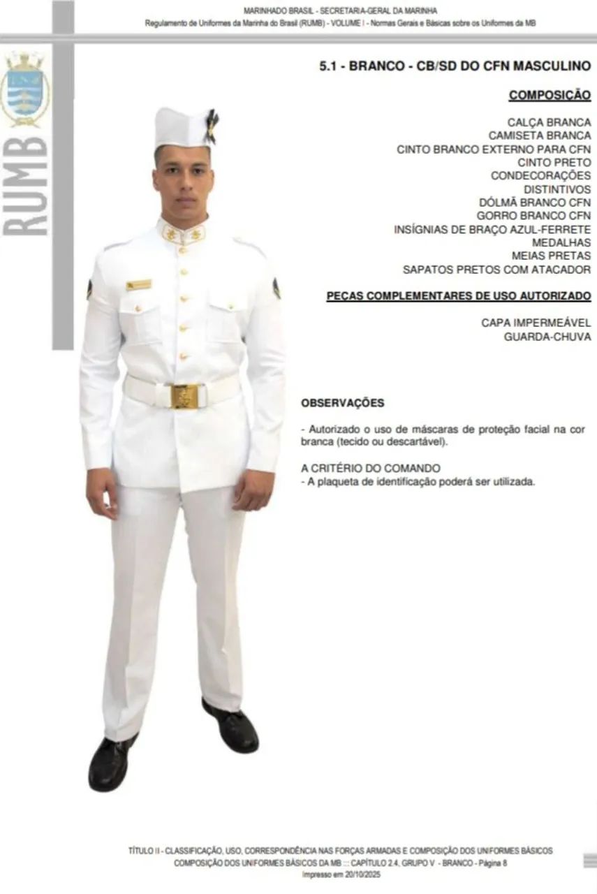 Calça do Uniforme BRANCO Marinha Do Brasil - Foto 2