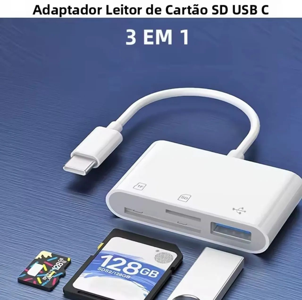 Adaptador OTG tipo C 3 em 1