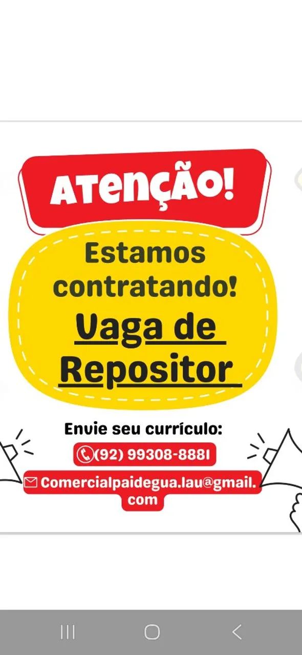 Estamos contratando repositor 