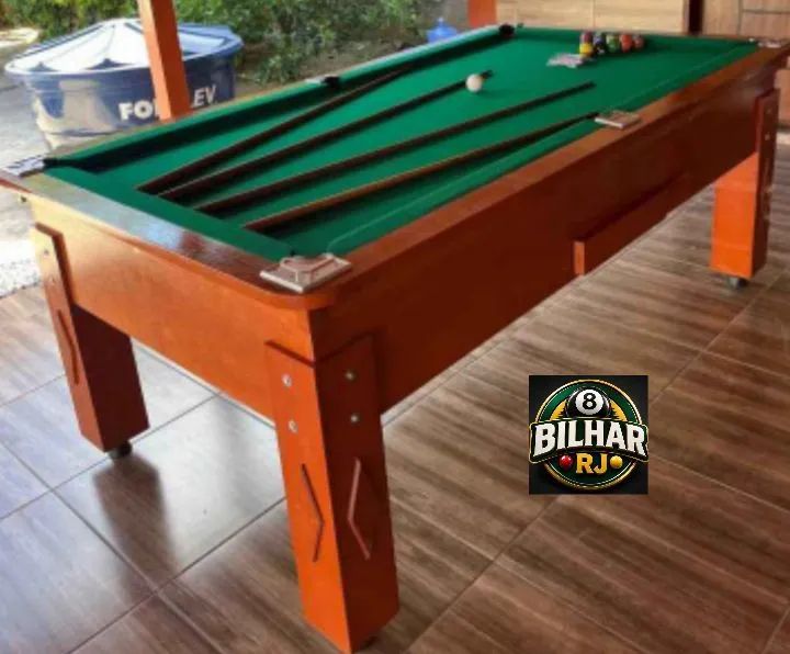 Sinuca Bilhar De Gaveta Mogno Verde Com Porta Taco Gratis  - Foto 5