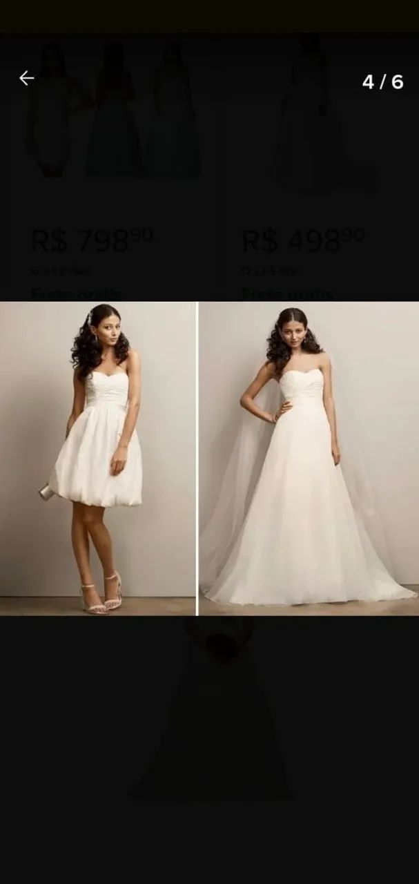 Vestido de noiva 2 em 1 branco coco...  - Foto 2