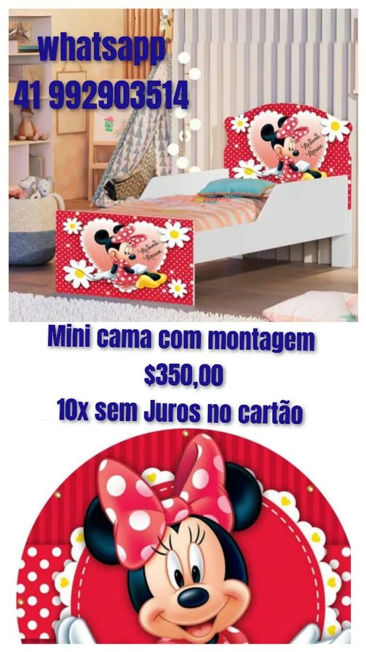 Mini cama infantil minie novo ### 10x sem juros no cartão 