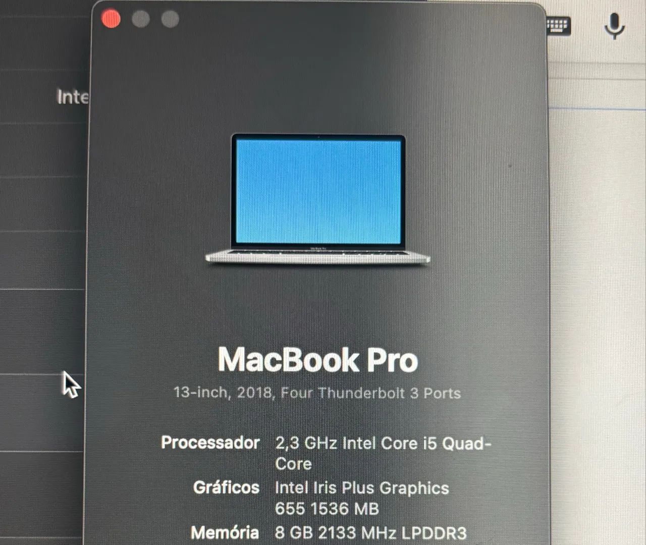 MacBook Pro 13-inch (2018) i5 Tela Retina 13? 8GB RAM 512GB SSD