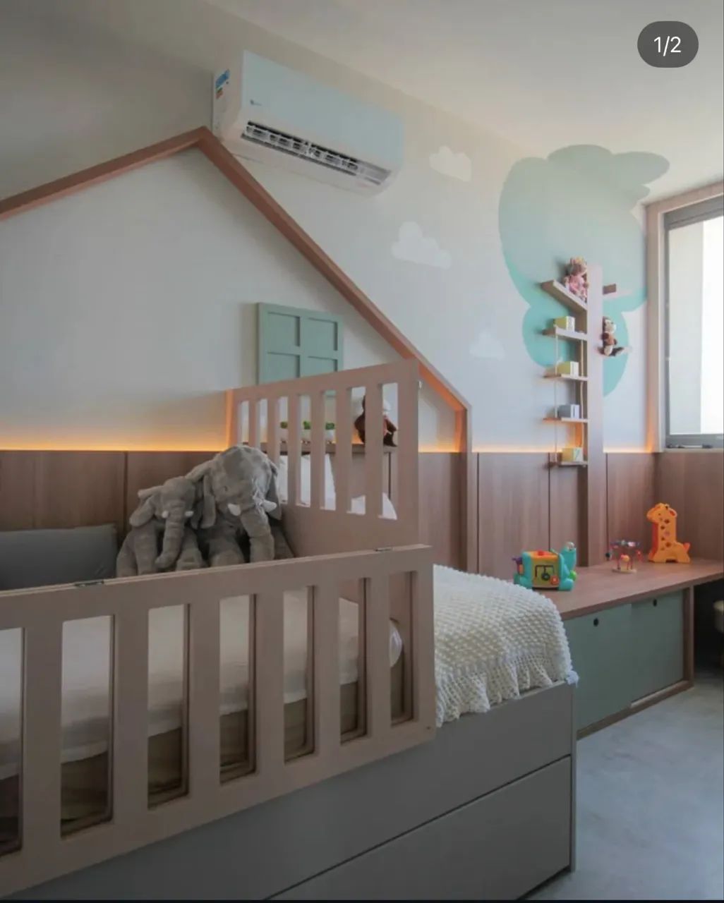 Armário baú + decoração de parede em mdf