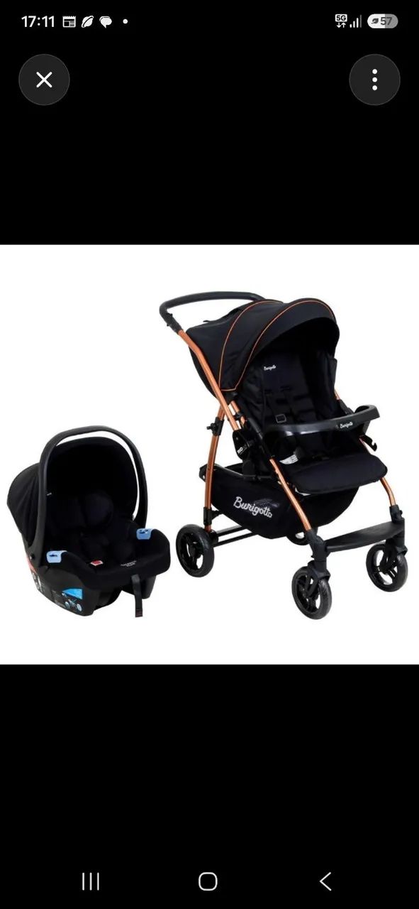 Carrinho de bebe e bebe conforto burigotto