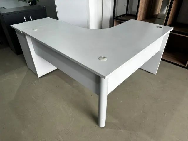 Mesa em L Cinza - Foto 3