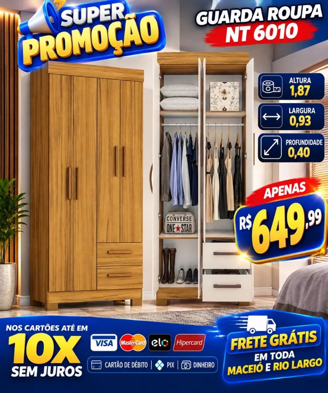 OFERTAS DE GUARDA ROUPA SOLTEIRO APARTI DE 