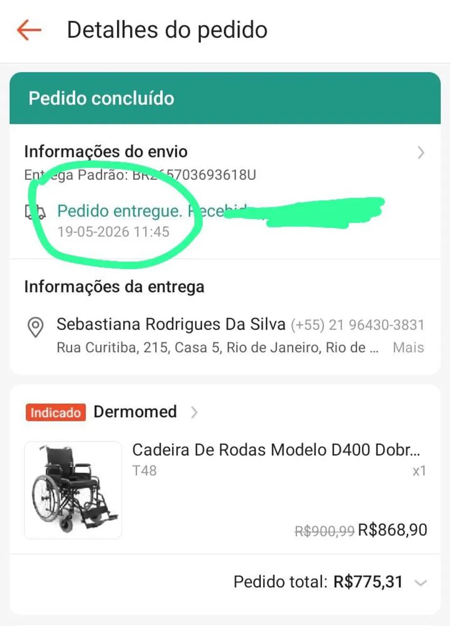Cadeira de roda dermomed