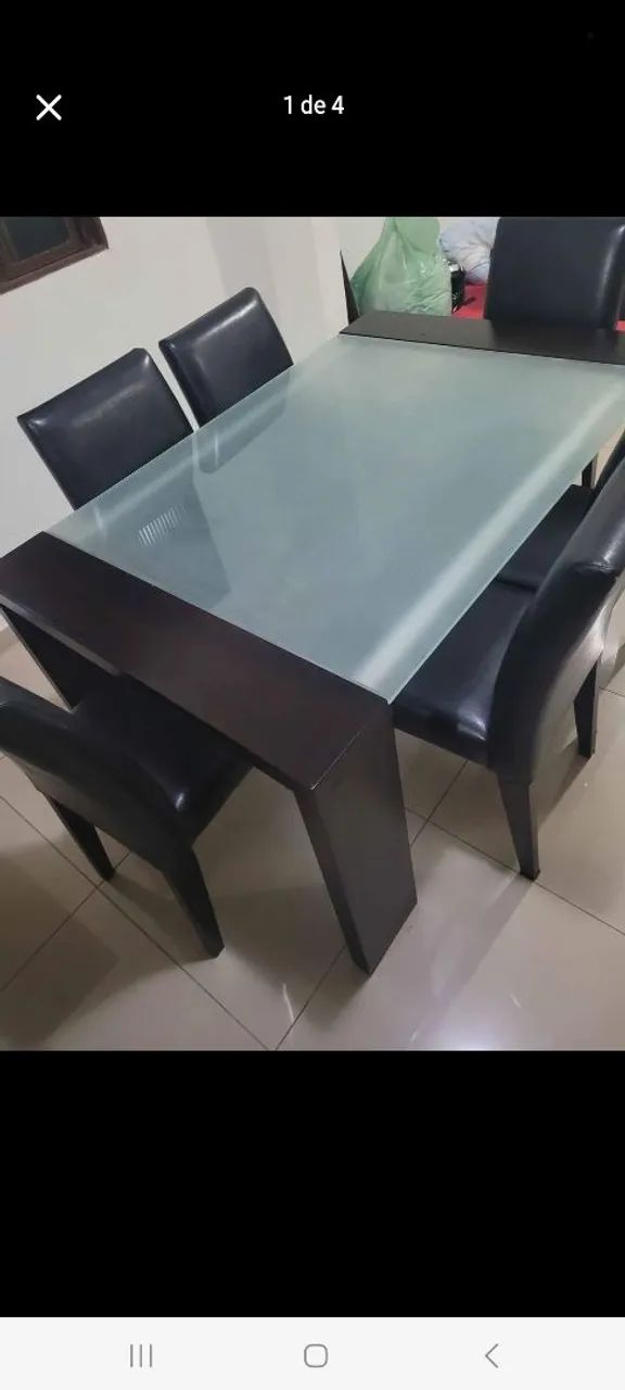 Mesa de vidro, 6 cadeiras - Foto 2