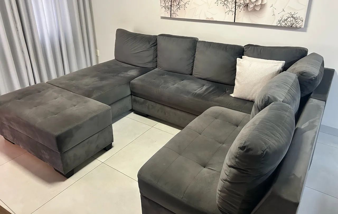 Sofá suede chumbo  - Foto 3