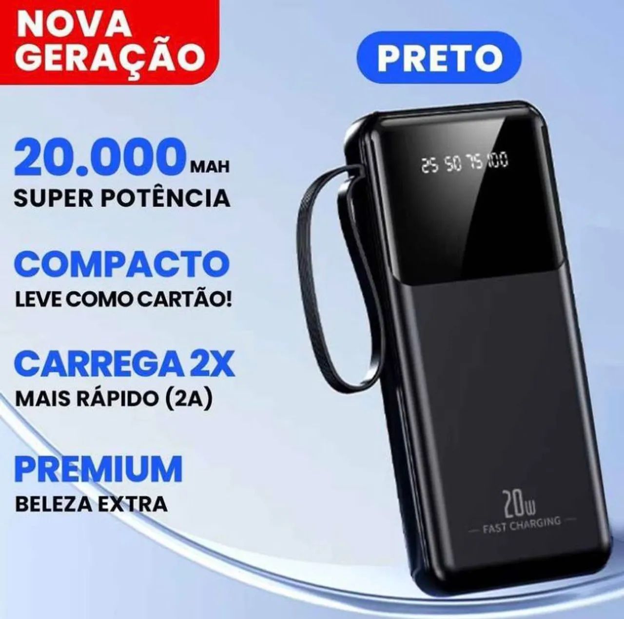 Carregador Portátil com 3 entradas - Foto 2