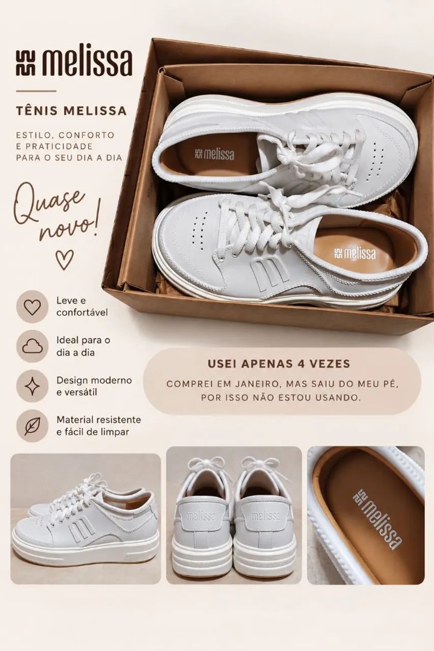 ? Tênis Melissa - Tam. 39 | Branco ?