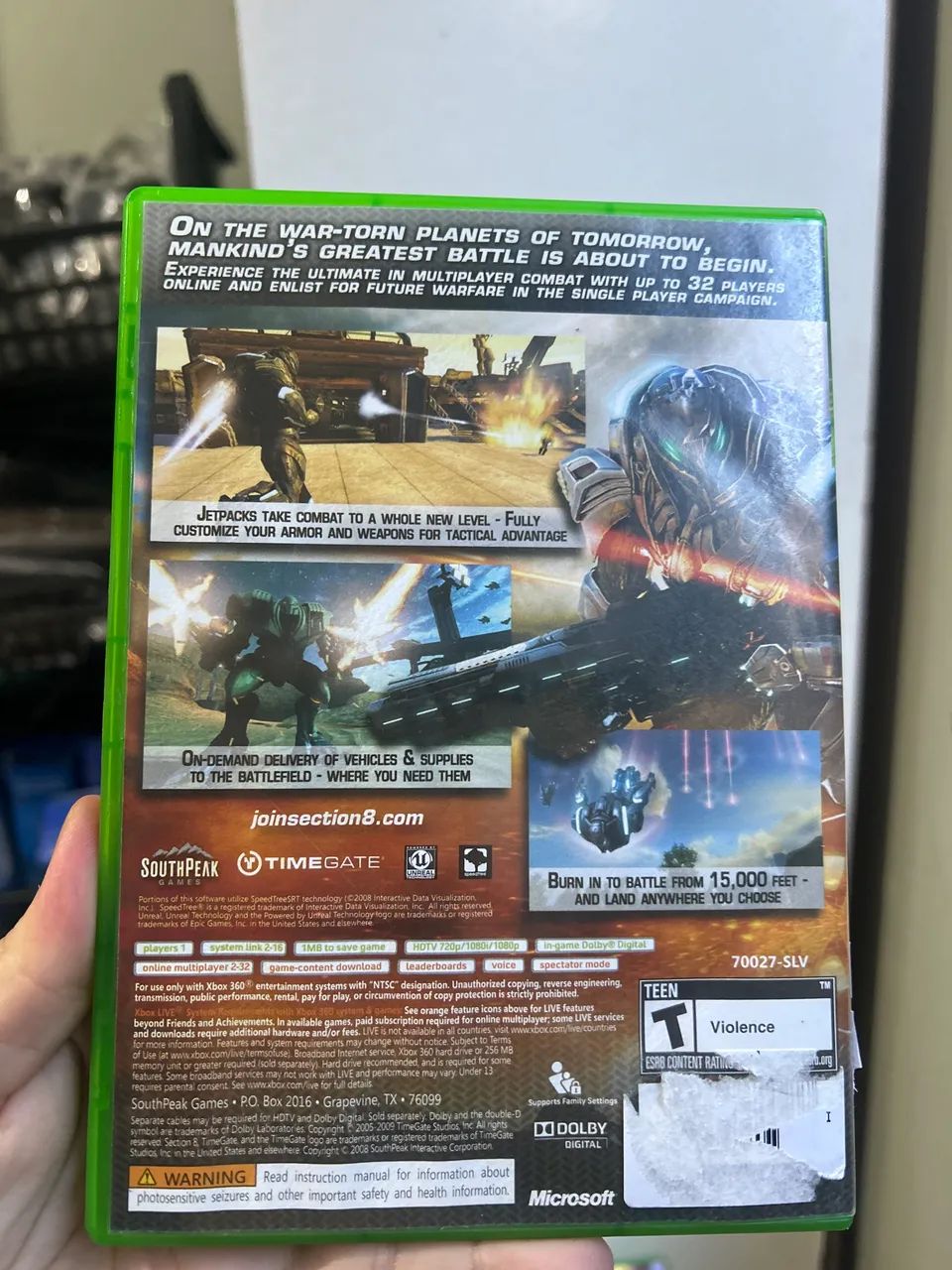 Section 8 Xbox 360 com manual  - Foto 2