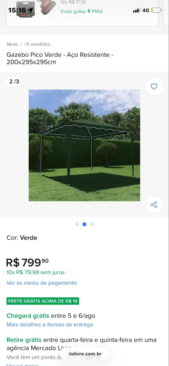 Gazebo Pico verde