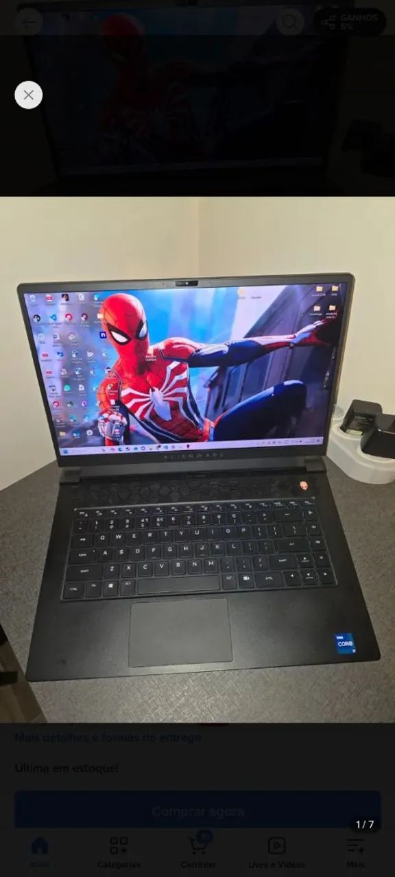 Notebook alienware m15 r6 rtx 3060 core i7 11800h