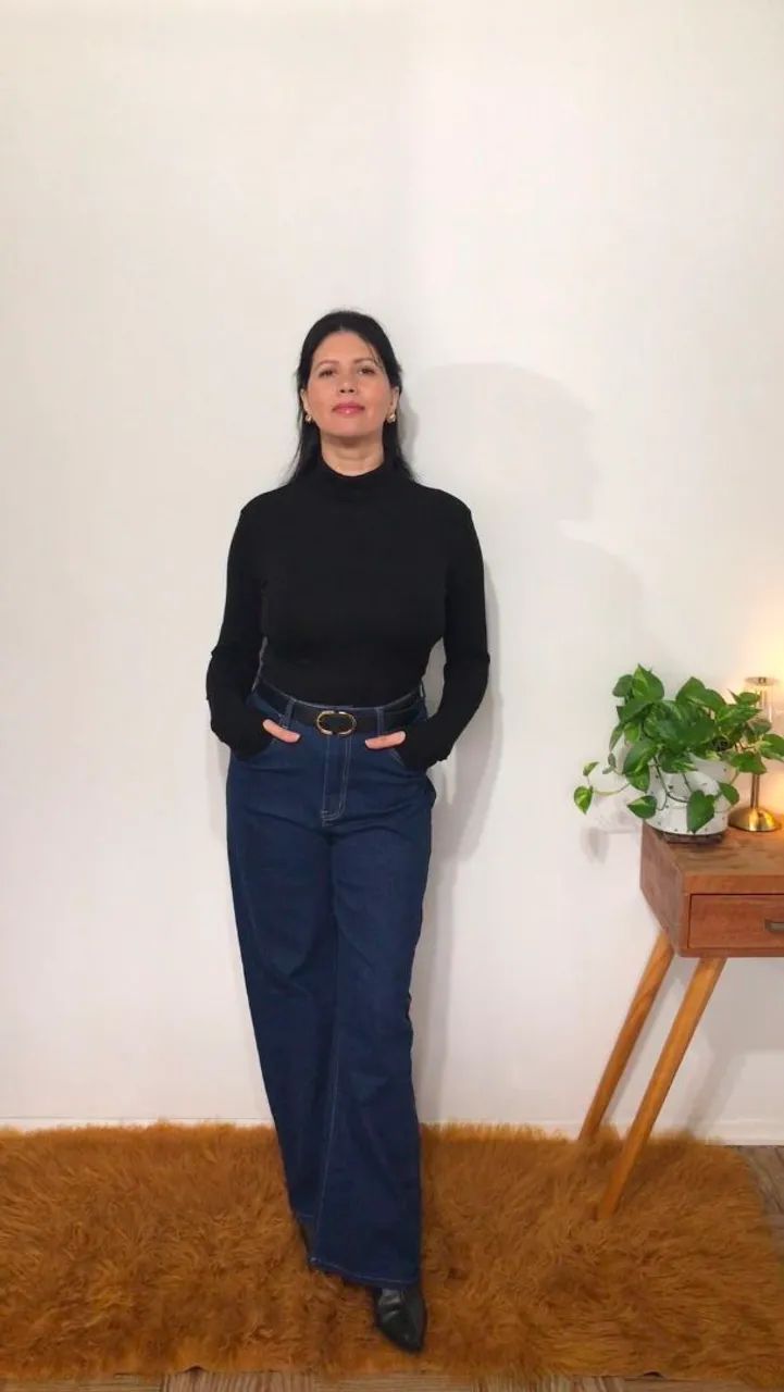 Calça Jeans Nova Larga Feminina