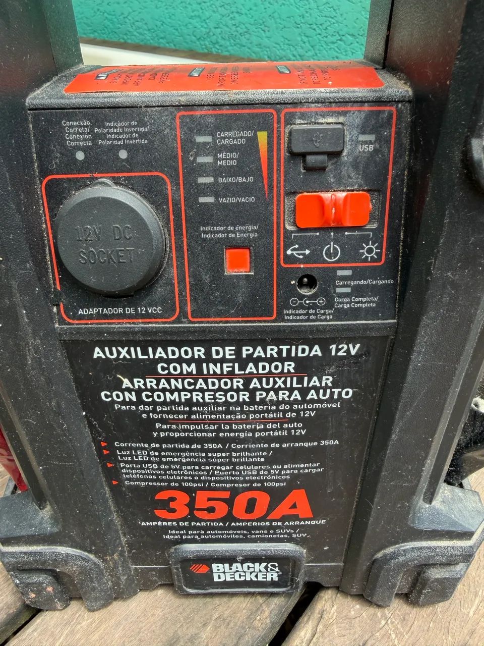 Auxiliador de partida, compressor, lanterna entrada USB  - Foto 5