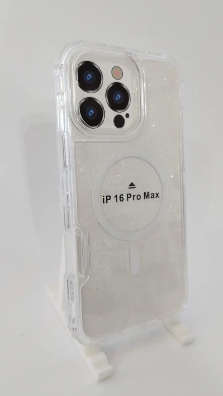 Capinha com acabamento Glitter para iPhone 16 Pro Max - Foto 2
