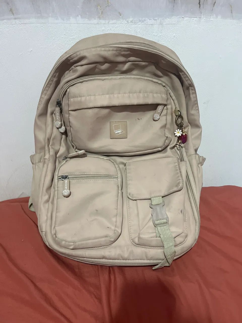 Bolsa escolar bege 