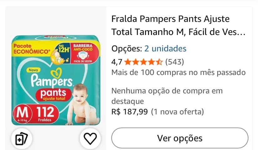 Fralda pampers pants M 112 un cada - Foto 3