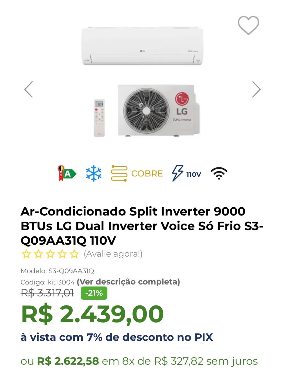 Ar condicionado split 9mil Btu Inverter  - Foto 5