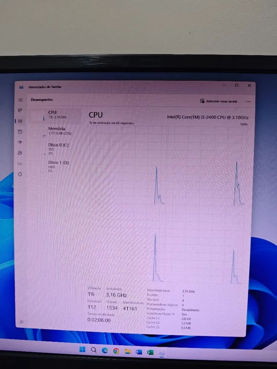 CPU Computador Intel Core I5-2400 8GB RAM SSD120GB e HD250GB com Windows e Office ativado - Foto 5