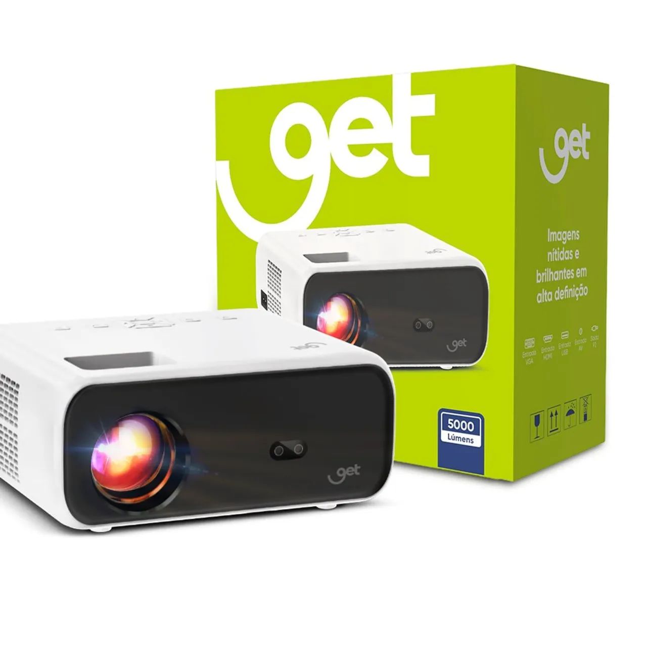 Projetor Multimídia 5000 Lúmens Get Vision 5 Full HD com HDMI, USB e AV - Foto 5