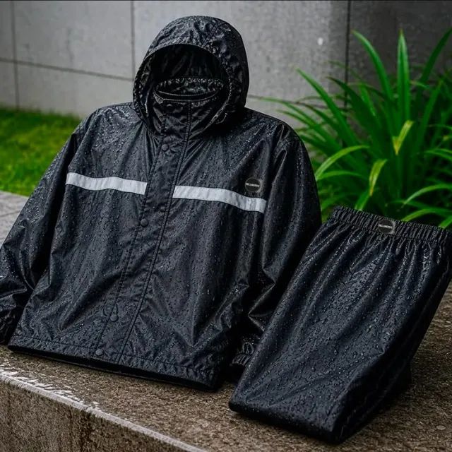 Capa de chuva preta tamanho M - Foto 4