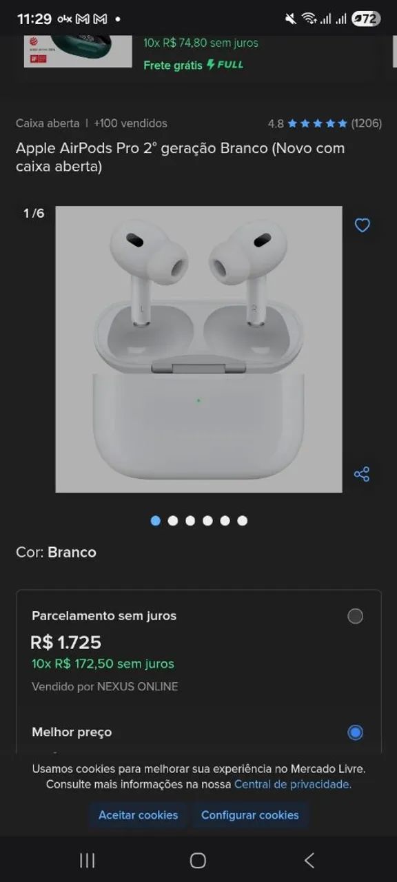 fone original iPhone sem fio