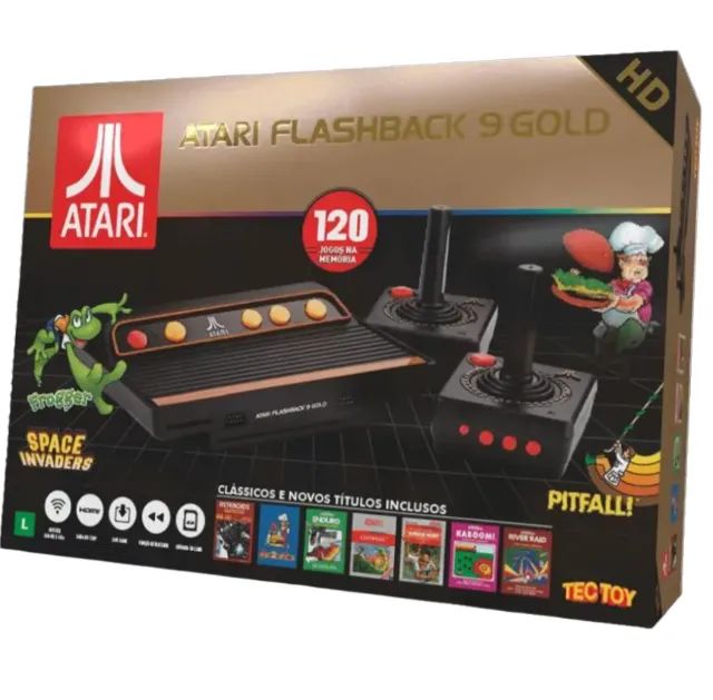 Atari Flashback 9 Gold Console Hdmi Com 120 Jogos de Fábrica