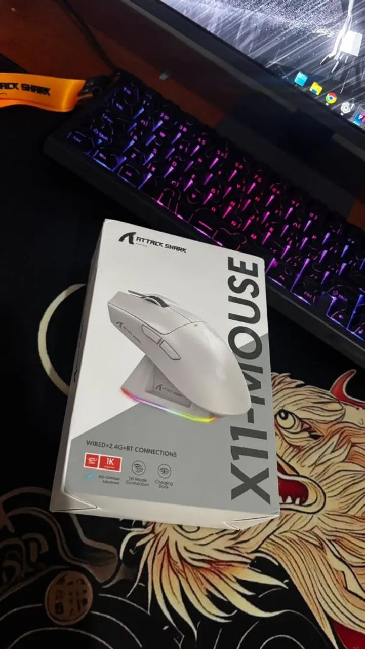 Mouse Attack Shark X11 Branco (LACRADO) - Foto 3