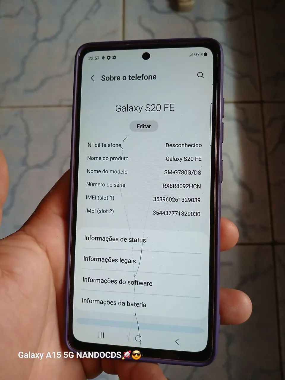 S20 Fe 128gb trincado