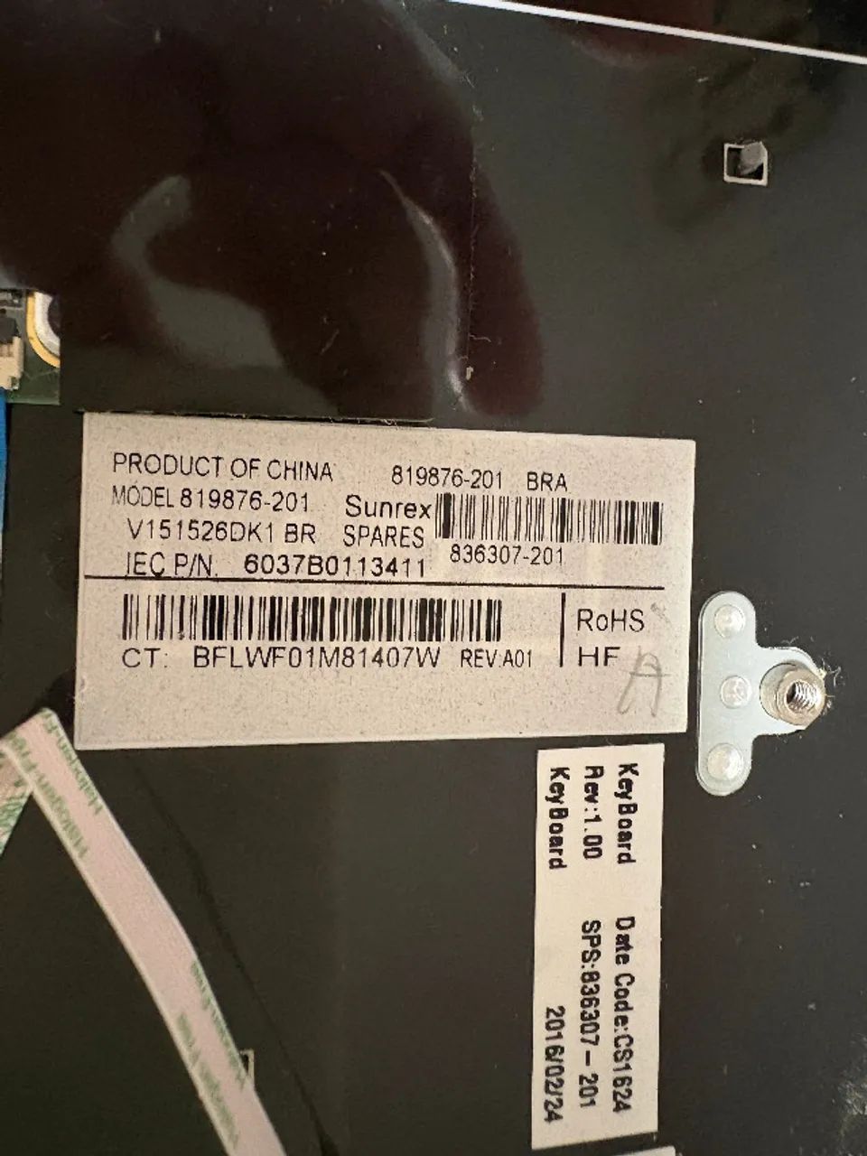 Teclado para notebook HP 6037B0113411  sucata -  leia - Foto 3