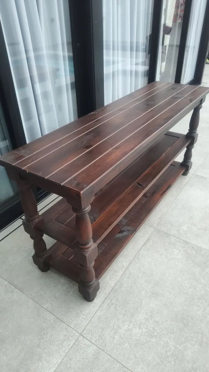 Vendo Rack de madeira maciça - Foto 4