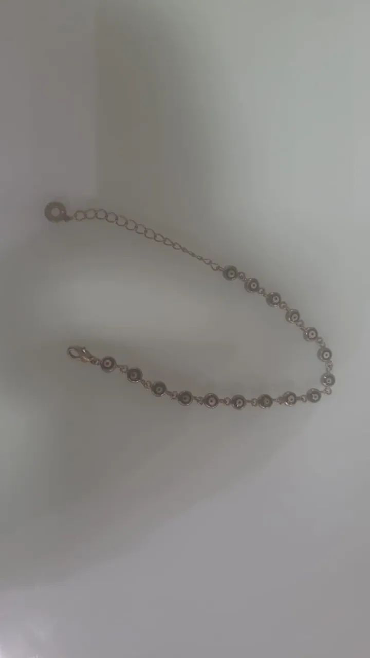Pulseira olho grego em prata 925 18cm  - Foto 2