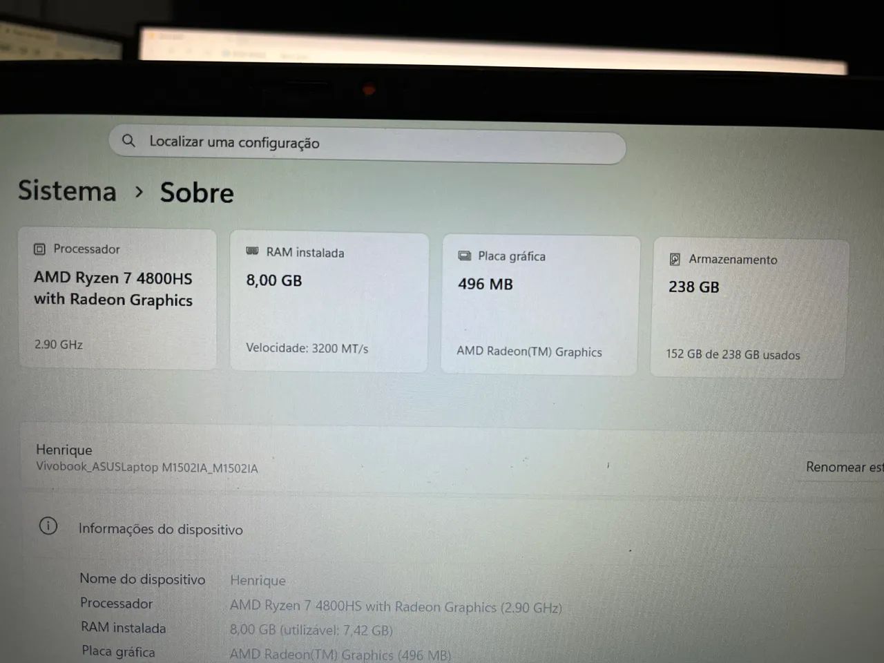 Notebook ASUS Vivobook M1502IA AMD Ryzen 7 - Foto 5