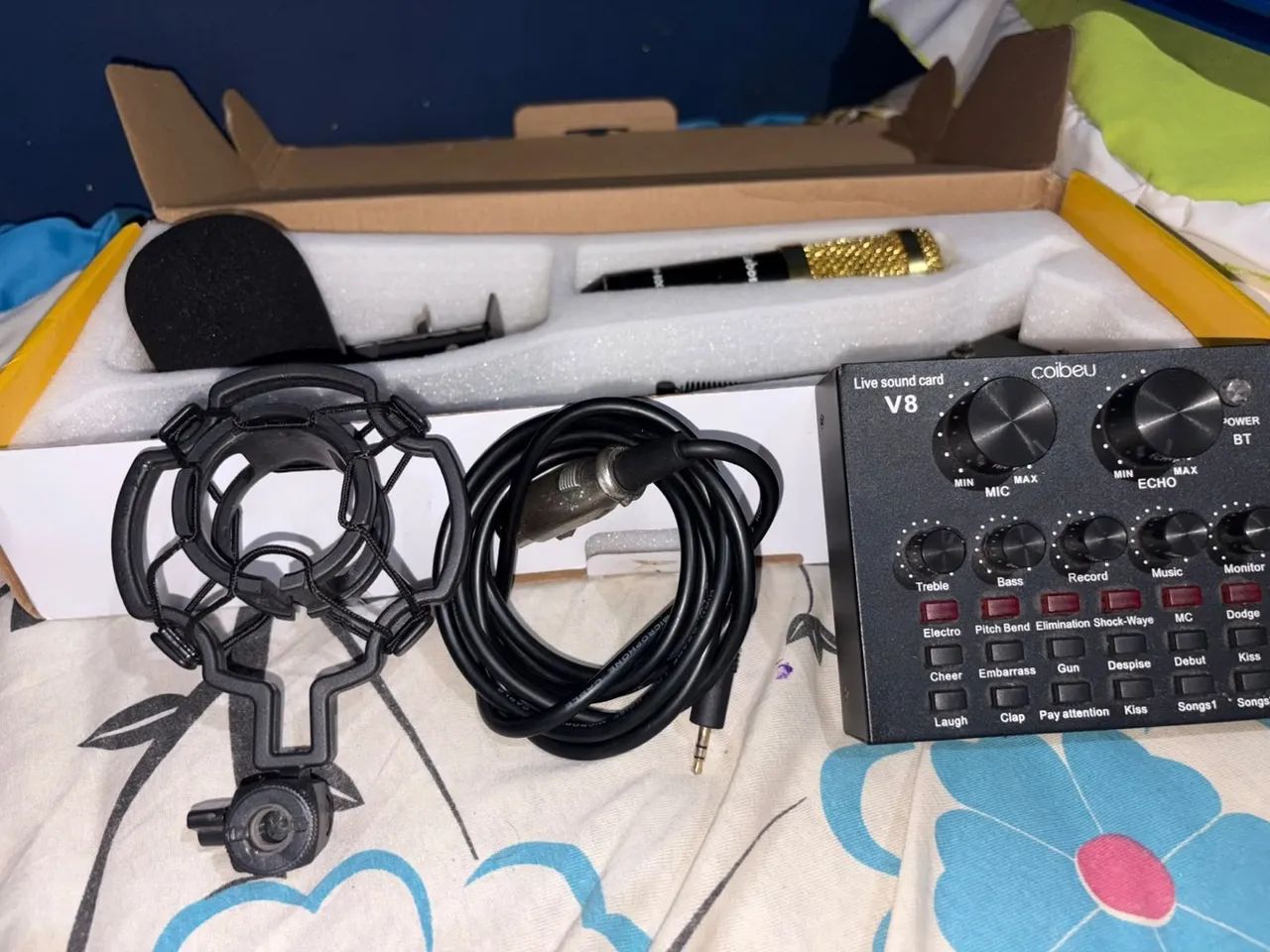 Kit microfone condensador BM800 Leboss - Foto 4