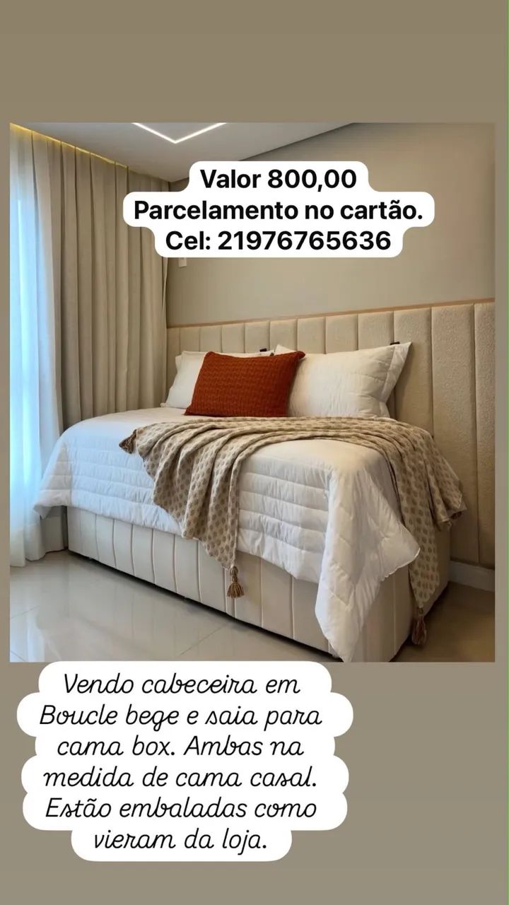 Cabeceira e saia para cama box casal 