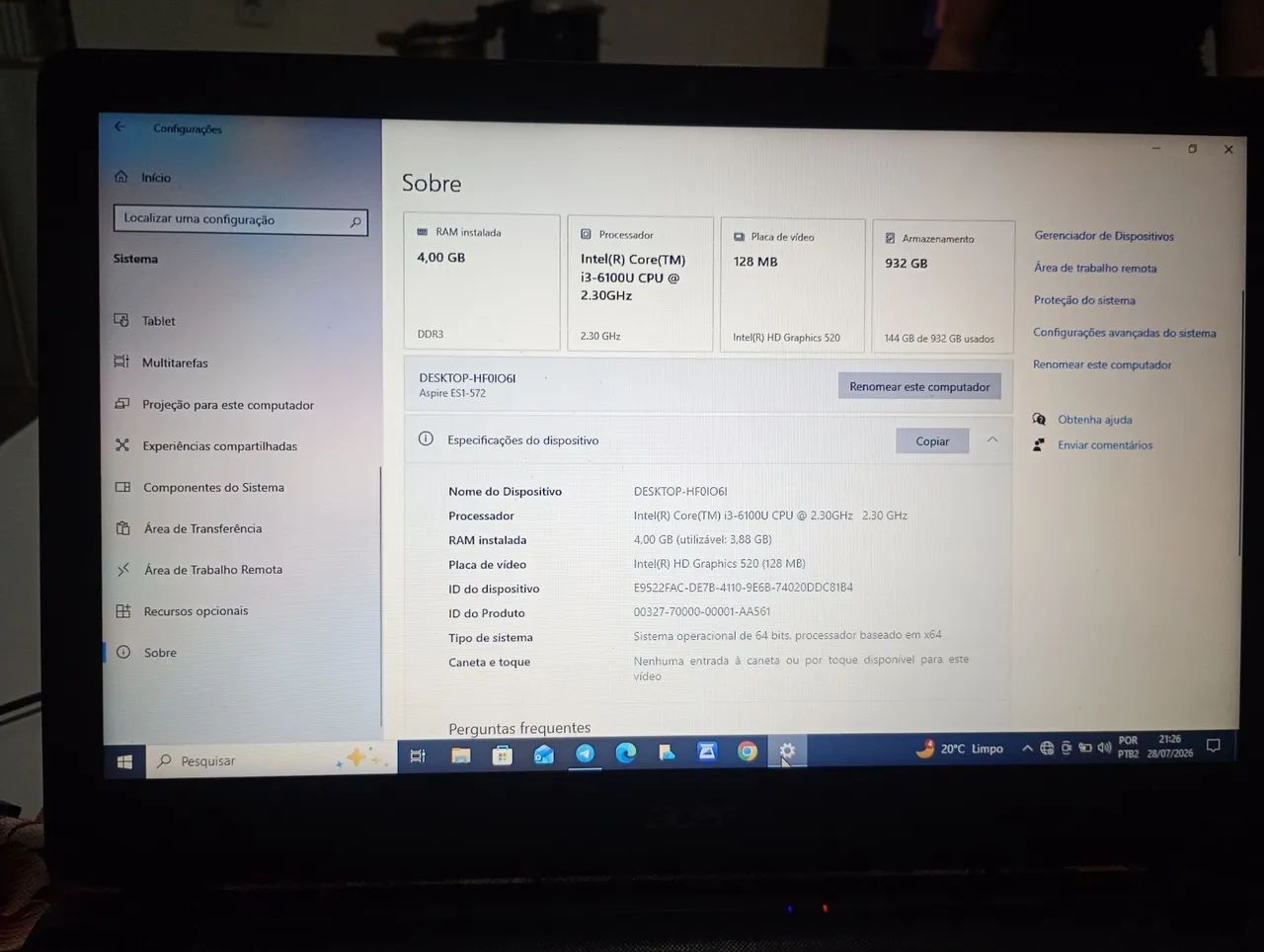 Vendo de notebook e um SSD de 240GB - Foto 2
