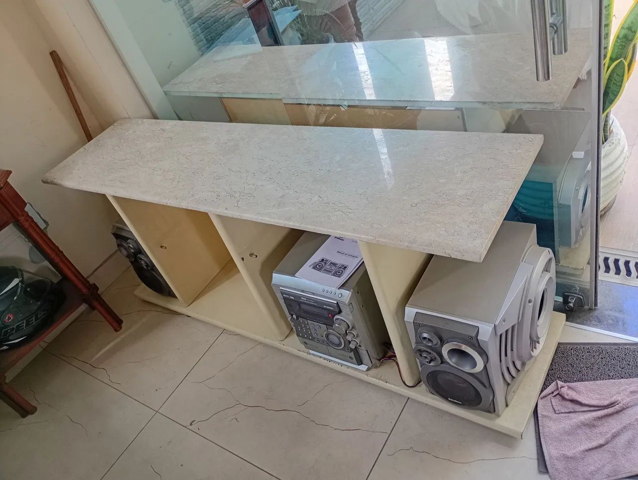 Rack em madeira e pedra. Lindo e barato! - Foto 2