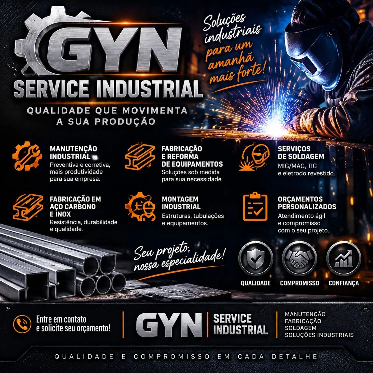 Serviço de Solda e fabricação de equipamentos 