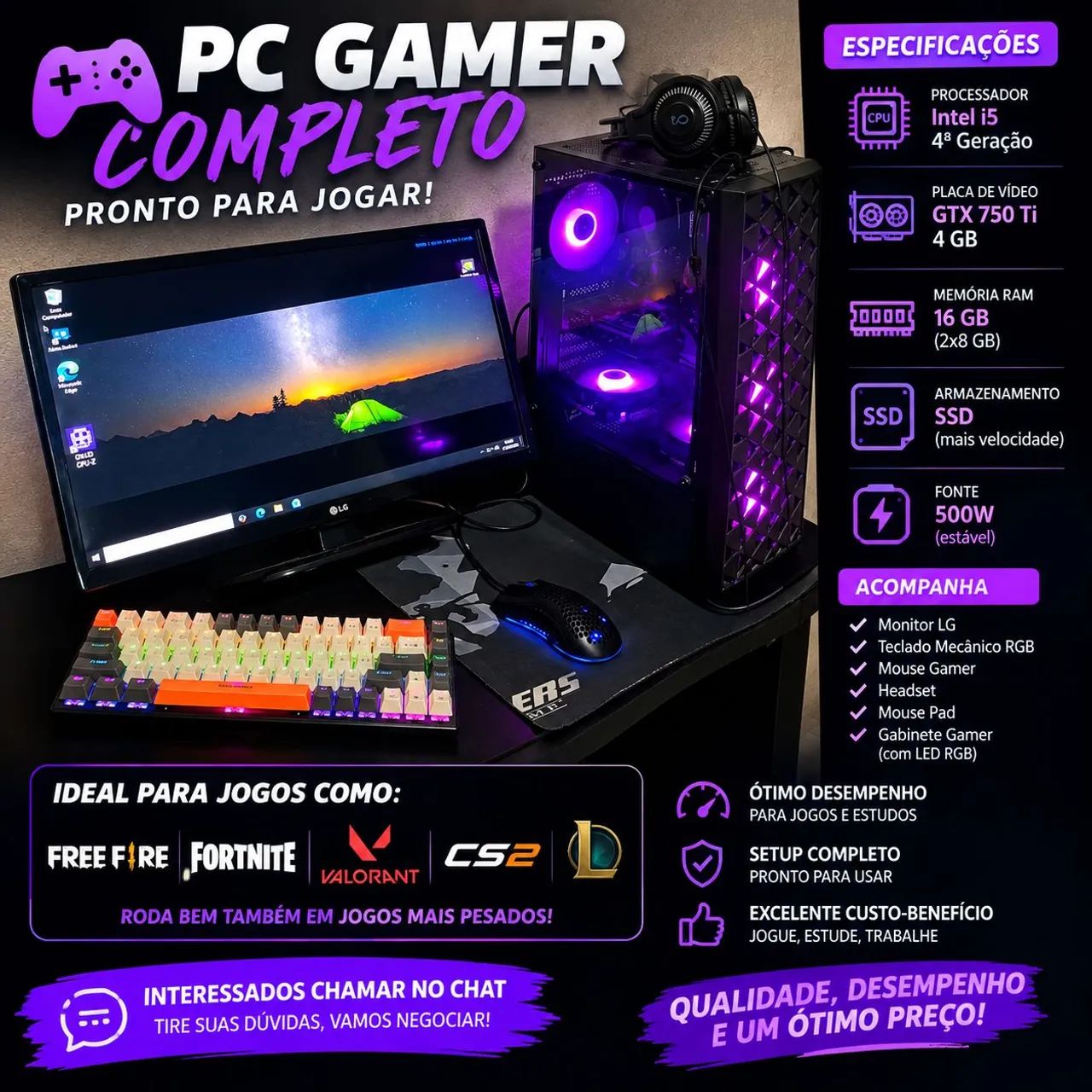 Pc Gamer completo (aceito troca) e ofertas