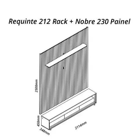 Rack com Painel para TV até 90 Polegadas LED 3 Gavetas Nobre Clean 100% MDF  - Foto 4