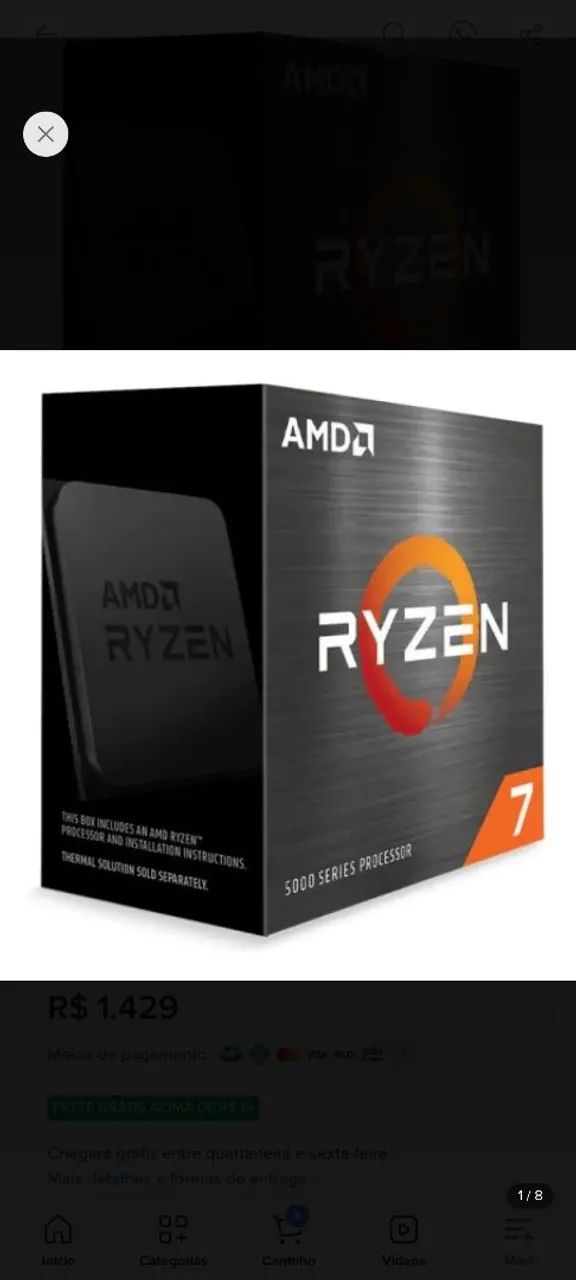 Processador Ryzen 7 5700x